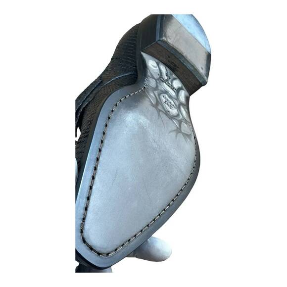 Jo Ghost  Men Croc-Embossed Monk Shoes Brown Leather - Picture 4 of 10